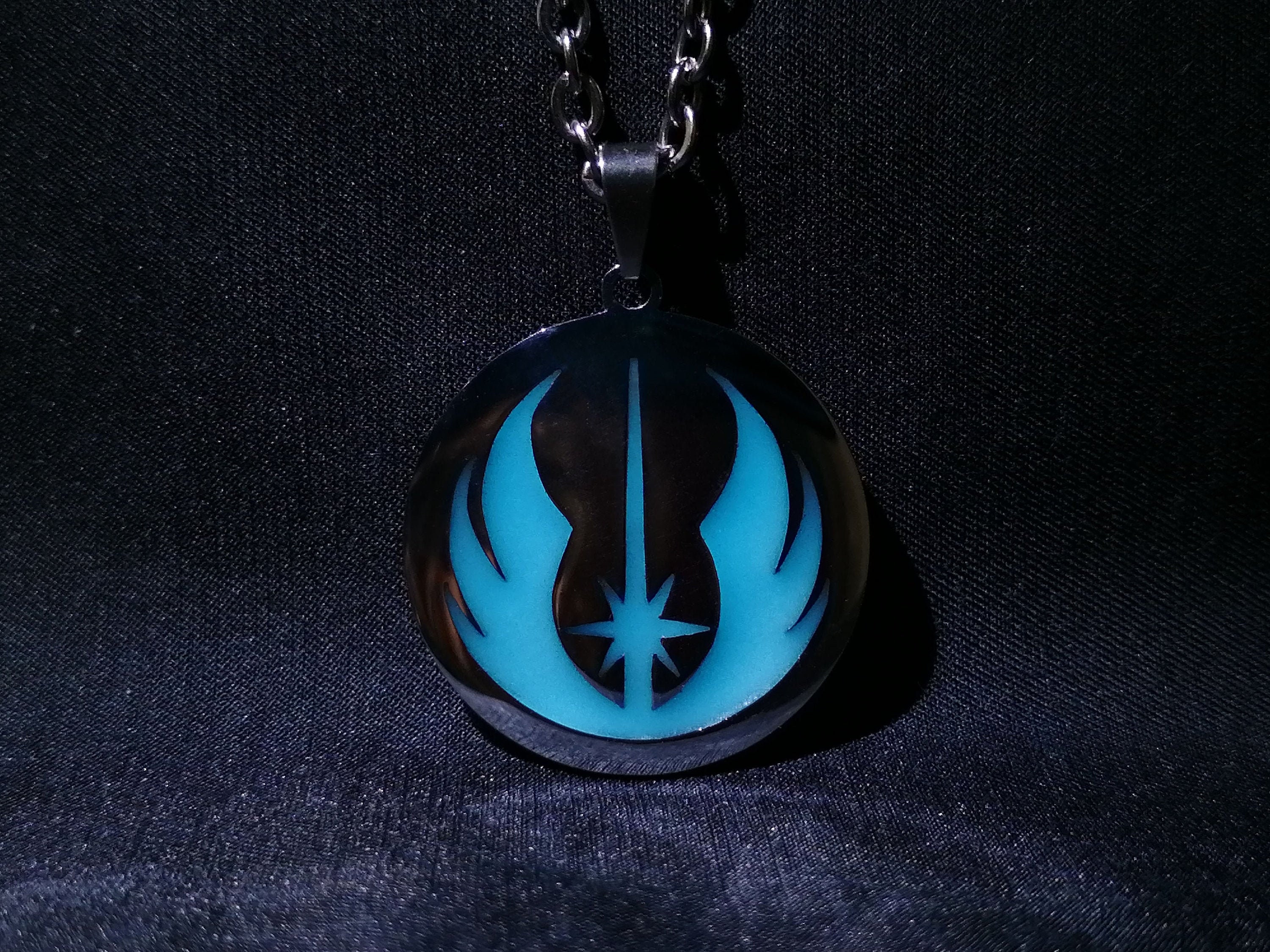 Jedi Necklace Glow in the Dark Jewelry Glowing Jedi Pendant | Etsy