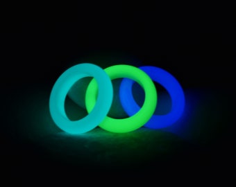 Blue-Green Glow In The Dark Ring, Resin Glow Ring, Glow In The Dark Ring Band, Resin Ring, Blue Ring, Green Ring, Glowing Ring