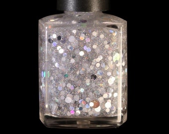 Cha-Ching! 10 Free Silver and Holographic Silver Dots Glitter Topcoat