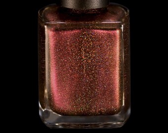 Sir Lance-Not Mine 10 FreeVegan  Brown-Red Holographic Nail Polish With Red-Pink Color Shift/Flip