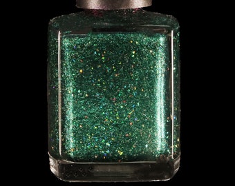 Fir-Ever Yours Dark Forest Green Holographic 21 Free Gel Like Nail Polish