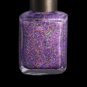 Hair Band 10 Free Vegan Purple and Gold Holographic Flake Glitter Nail Lacquer image 1