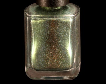 I'm Not Gawain Away! Moss Green Holographic 10 Free Vegan Nail Polish