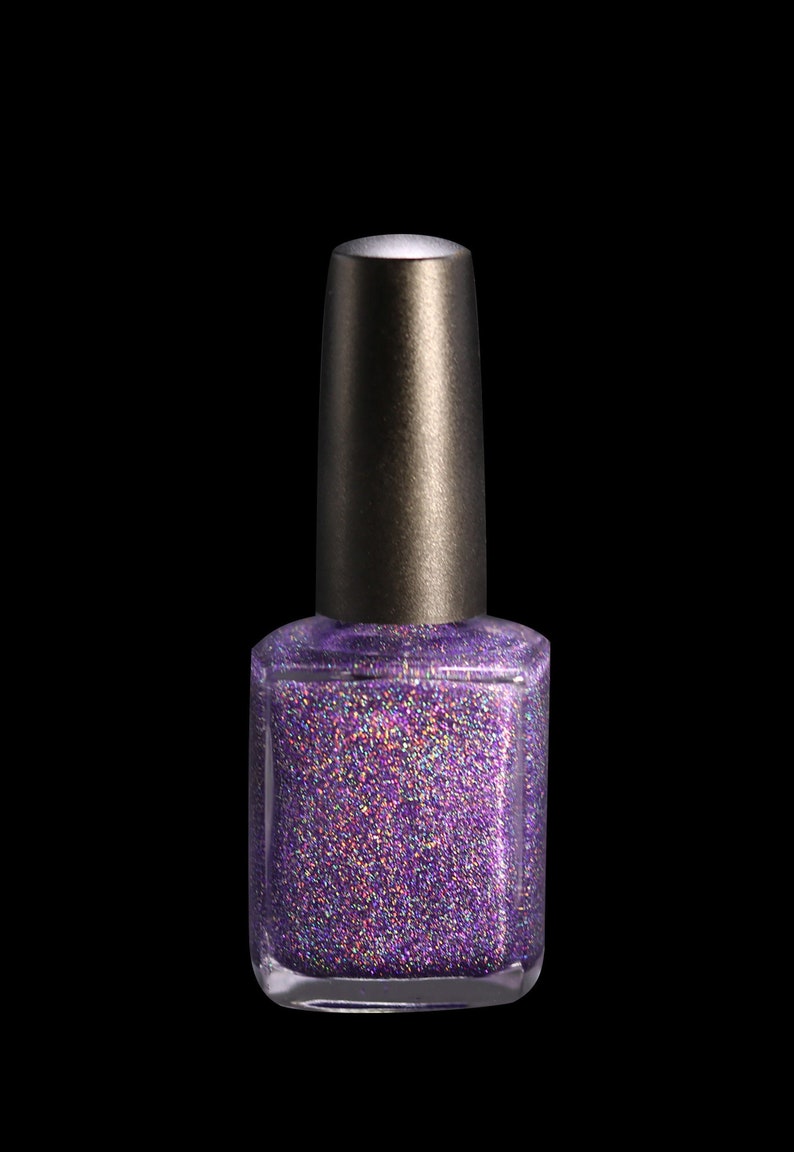 Hair Band 10 Free Vegan Purple and Gold Holographic Flake Glitter Nail Lacquer image 1