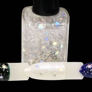 Let It Snow 10 Free Glitter Bomb/Topper With Silver Holographic Snowflakes image 4