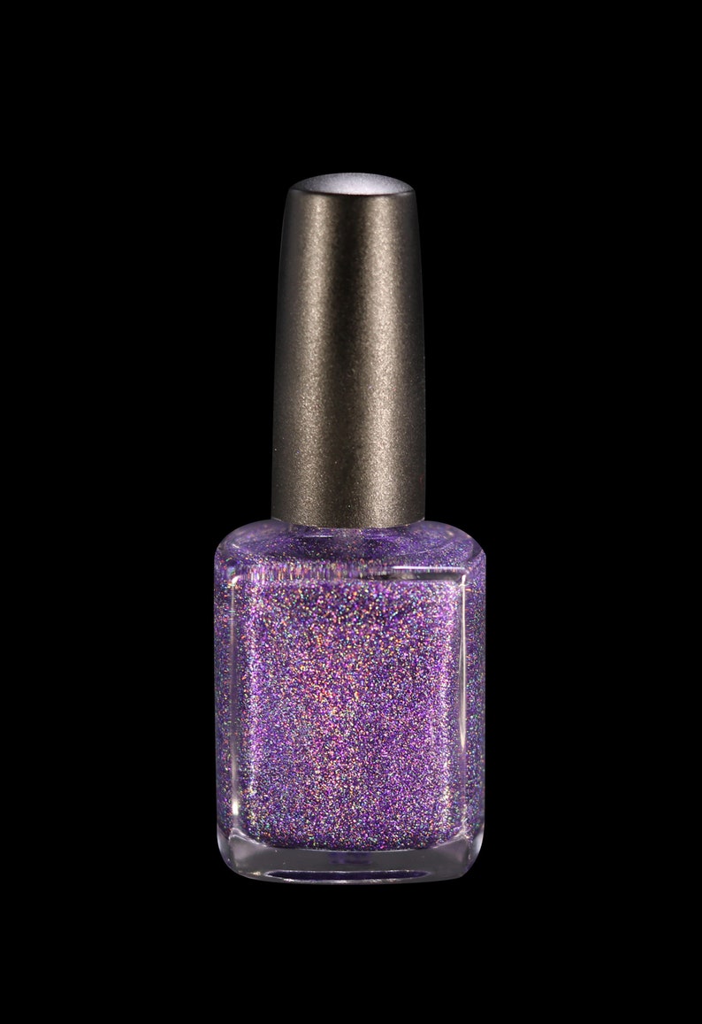 Hair Band 10 Free Vegan Purple and Gold Holographic Flake Glitter Nail Lacquer image 3
