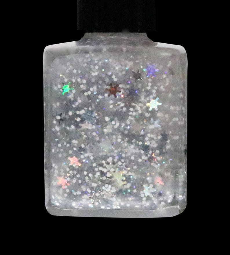 Let It Snow 10 Free Glitter Bomb/Topper With Silver Holographic Snowflakes image 2