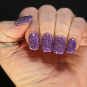 Hair Band 10 Free Vegan Purple and Gold Holographic Flake Glitter Nail Lacquer image 2