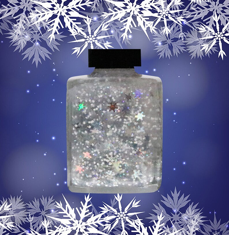 Let It Snow 10 Free Glitter Bomb/Topper With Silver Holographic Snowflakes image 5
