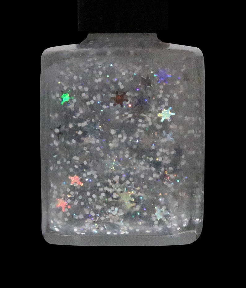 Let It Snow 10 Free Glitter Bomb/Topper With Silver Holographic Snowflakes image 1