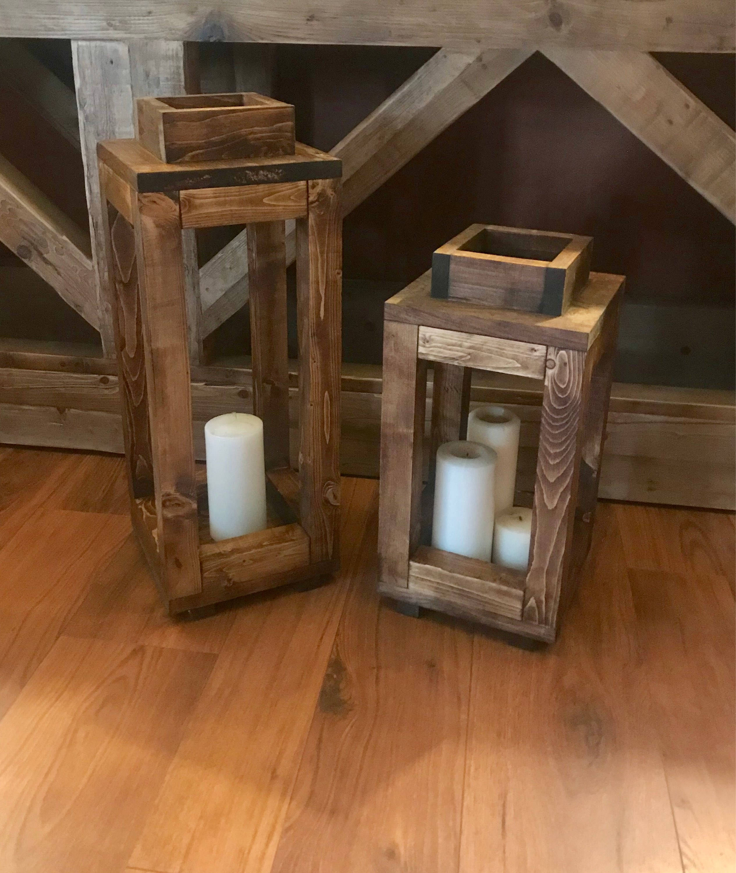 Wooden Lantern Rustic Lanterns Rustic Wood Lanterns Wood Etsy