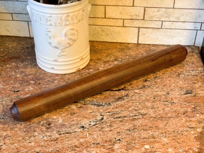 Rolling Pin Solid Walnut Wood Handmade Wood Rolling Pin Etsy