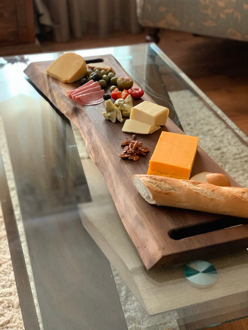 Charcuterie board live edge wood cutting board rustic | Etsy