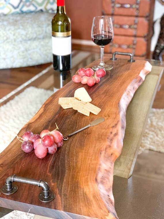 Live Edge Wood Serving Tray Chopping Board Cheese Board