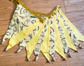 Harry Potter Quidditch gold fabric bunting | Double-sided | 12 flags | approx 3 metres