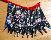 Day of the Dead dancing skeleton fabric bunting | Double-sided | 12 flags | Approx 3 metres
