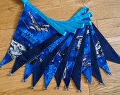 Blue Star Wars space fabric bunting | Double-sided | 12 flags | approx 3 metres