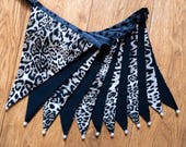 Leopard print fabric bunting | Double-sided | 12 flags | Approx 3 metres