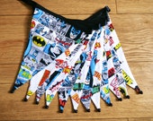 Batman comic book/superhero fabric bunting | Double-sided | 12 flags | 3 metres | Home décor, Child's bedroom