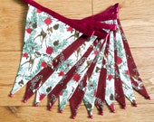 Red Disney Bambi deer festive Christmas fabric bunting | Double-sided | 12 flags | approx 3 metres