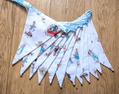 Beatrix Potter Peter Rabbit Christmas white festive fabric bunting | Double-sided | 12 flags | approx 3 metres