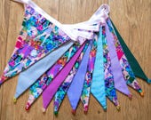 Taylor Swift Eras Tour colourful fabric bunting | Double-sided | 12 flags | Approx 3 metres