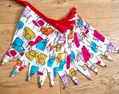 Colourful vintage style chairs fabric bunting | Double-sided | 12 flags | approx 3 metres