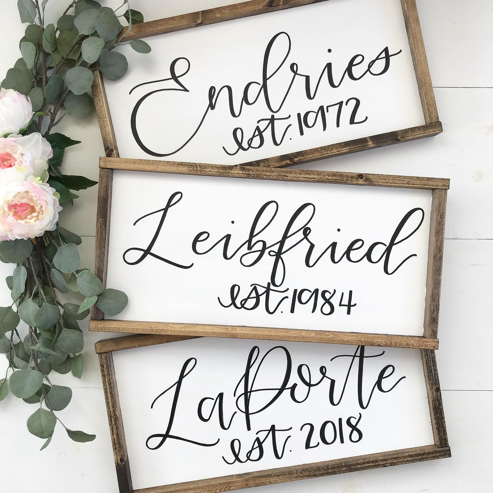 Last Name Sign Last Name Established Sign Wood Last Name Etsy