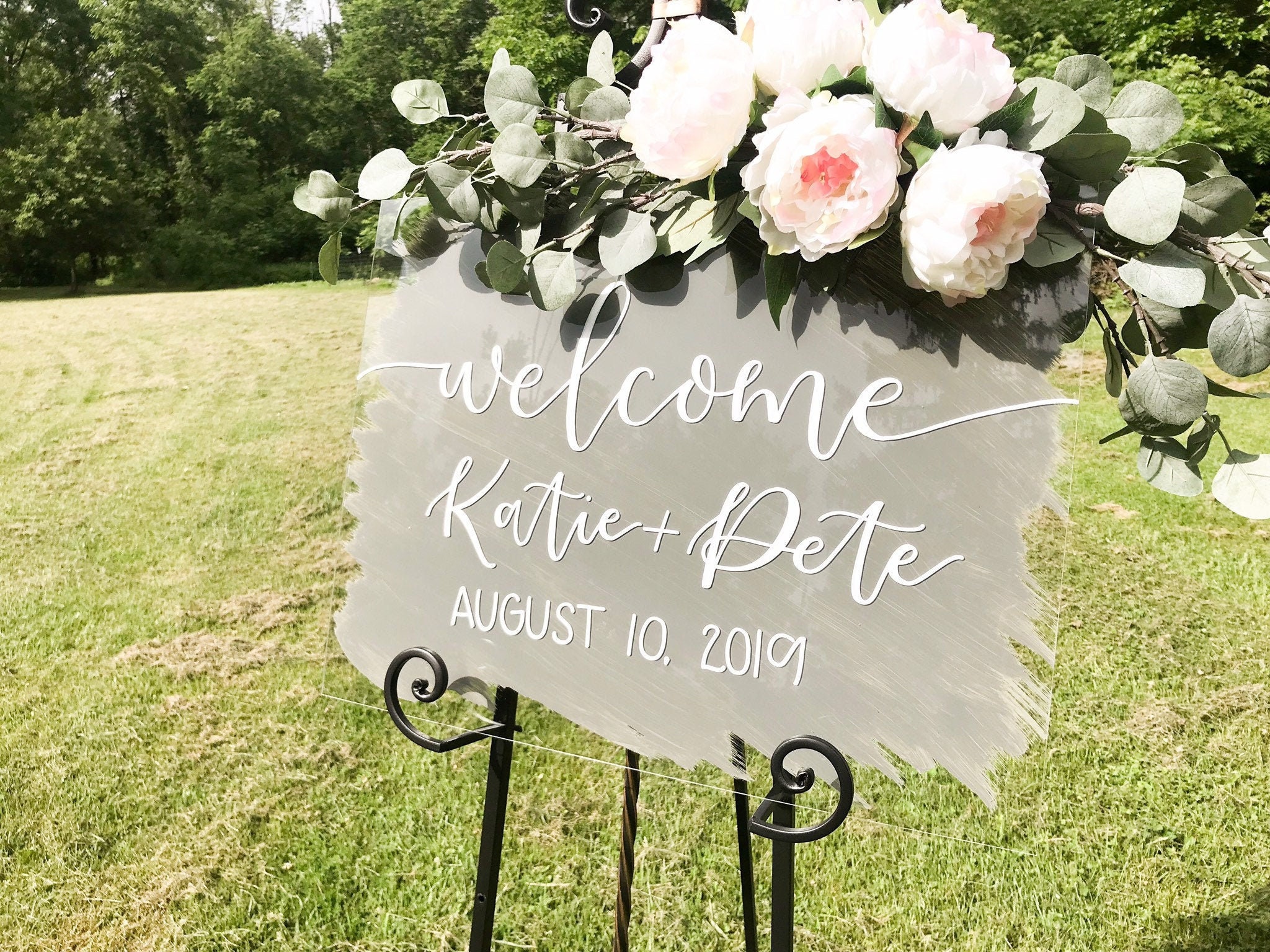 Custom Acrylic Wedding Welcome Sign  welcome to our beginning  handlettered