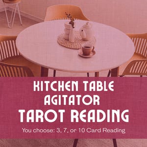 L'agitateur de table de cuisine Lecture du tarot | Remuez la casserole avec le coeur | 3, 7 ou 10 cartes