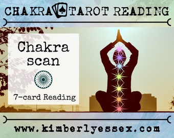 Seven Chakra Tarot Reading | 7-Card Chakra Scan Reading (digital file: PDF - you print)