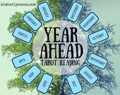 Year Ahead 12-card Tarot Reading (digital file: PDF, JPG - you print)
