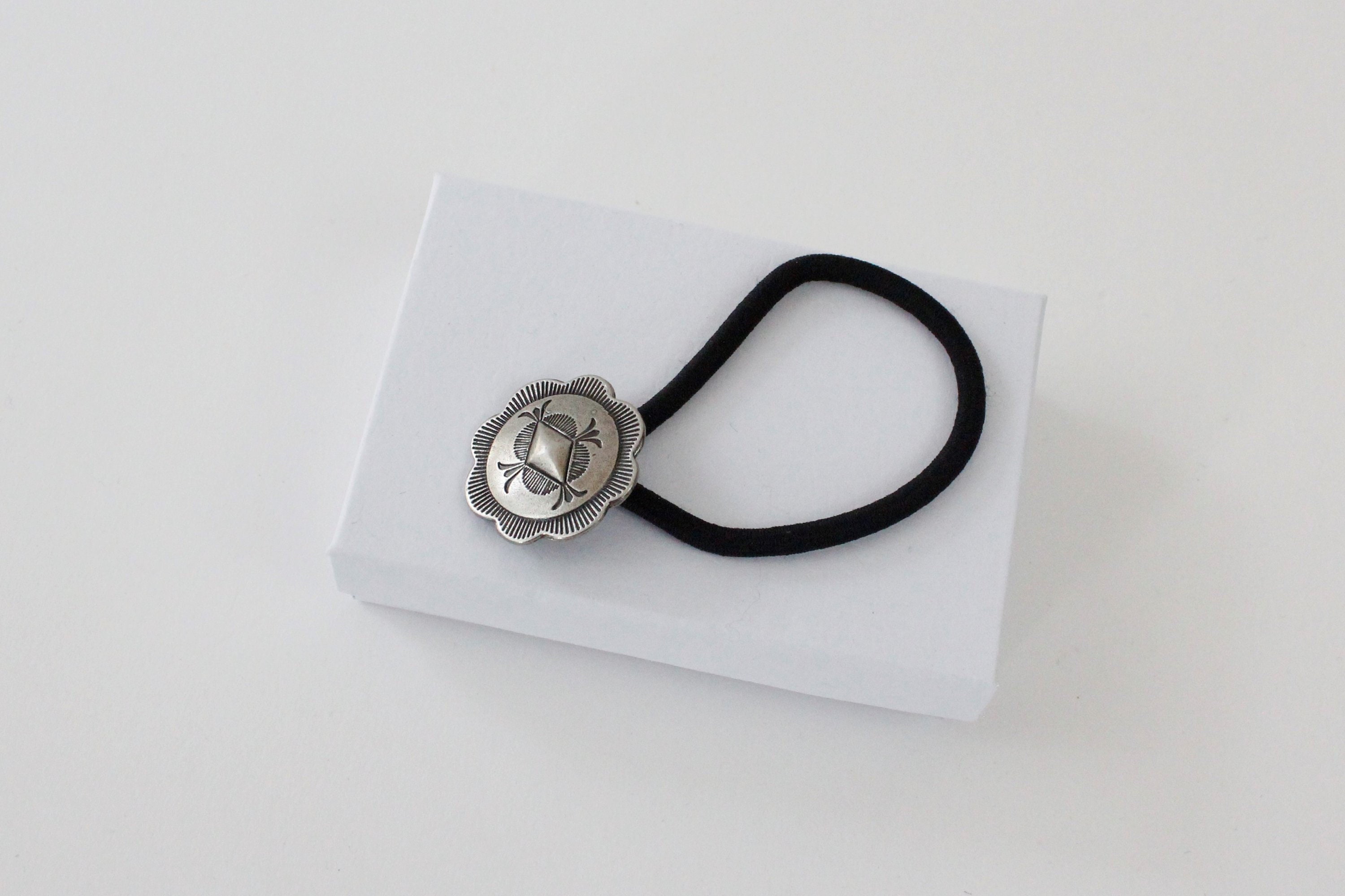 Tie – Concho Hair Silver hair tie Western Etsy Button Ponytail 