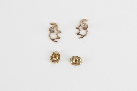 1981 Avon Gold Tone Small Elephant Stud Earrings - image 5