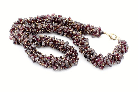 Garnet Cluster Necklace - image 8