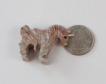 One Carved Soapstone Unicorn Fetish Totem