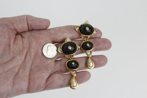 Vintage Hutton Wilkinson Dangle Earrings Gold Ton… - image 5