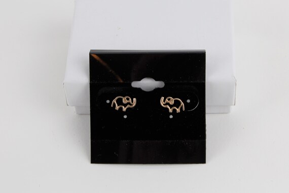 1981 Avon Gold Tone Small Elephant Stud Earrings - image 6