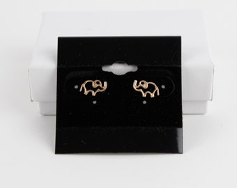 1981 Avon Gold Tone Small Elephant Stud Earrings