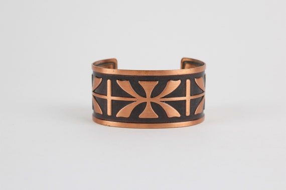 Vintage Southwestern Style Wheeler Manufacturing Copper Cuff Bracelet