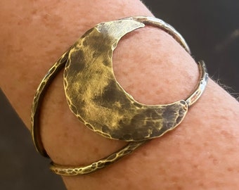 Brass Moon Cuff