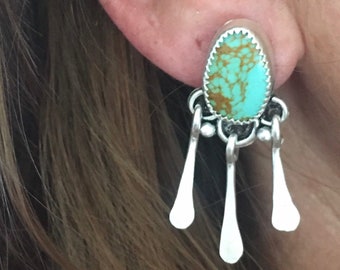 Kingman Turquoise Fringe Studs