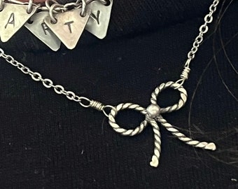 Sterling Silver Bow Necklace