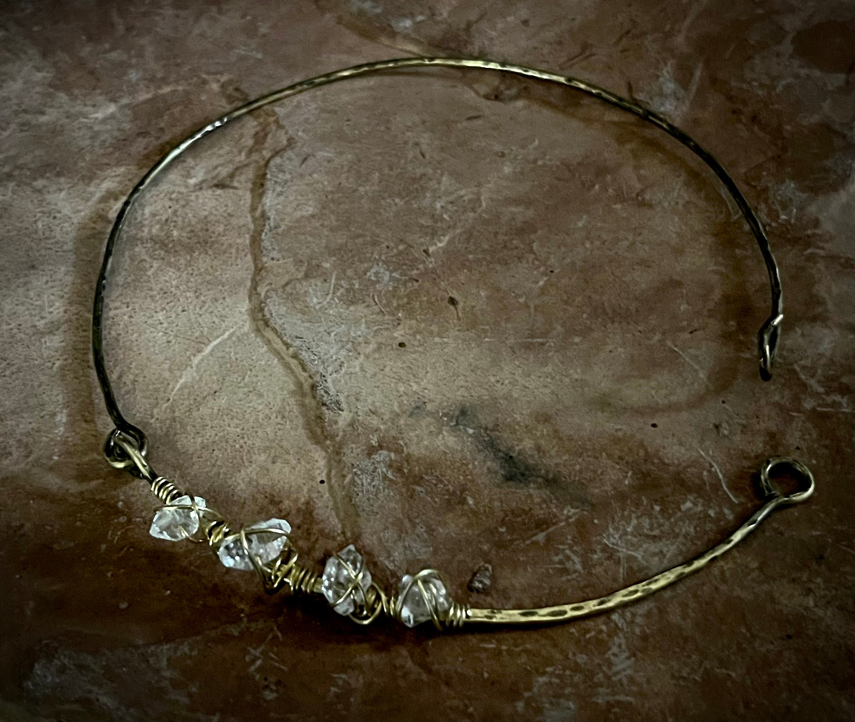 Brass & Herkimer Diamond Collar