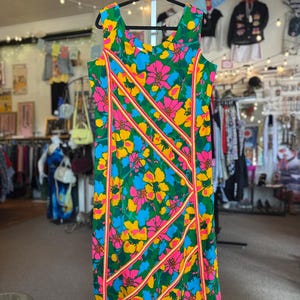 Vintage 1960's/70's the Lilly Lilly Pulitzer Very Rare Neon Psychedelic Maxi Dress Size LARGE image 1