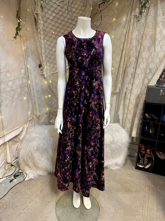 1960’s Rare Vintage Japanese Amazing Velvet Maxi … - image 9