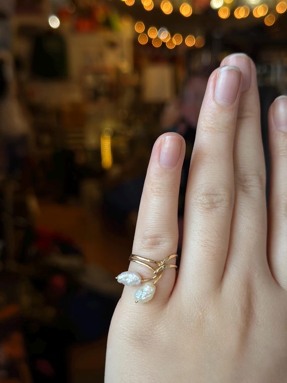 14k Solid Gold Baroque Double Strand Elegant and … - image 7