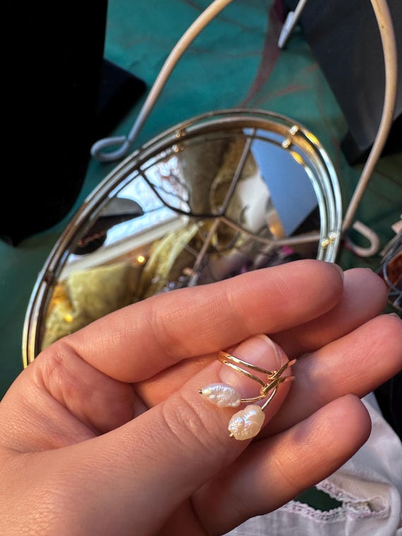 14k Solid Gold Baroque Double Strand Elegant and … - image 10