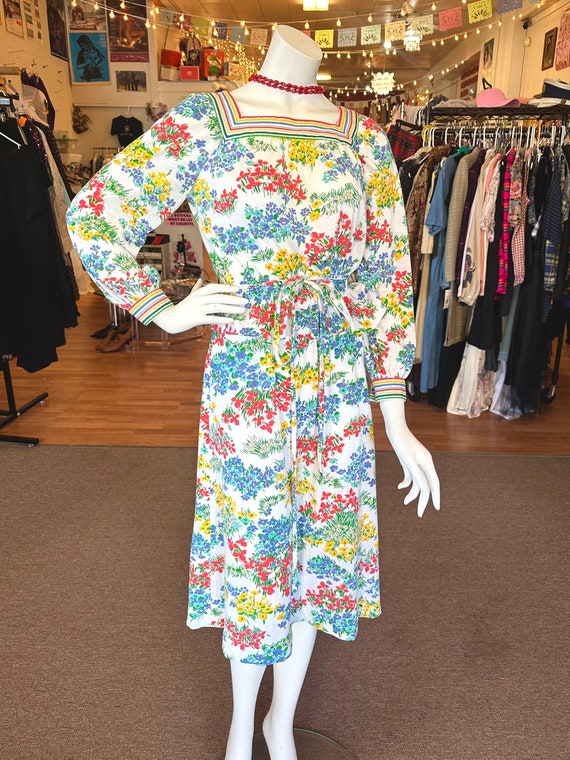 1970’s Matti of Lynne Primary Floral Two Piece