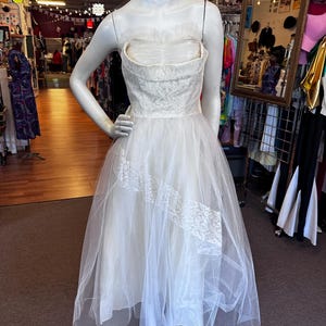 1950’s Tulle and Satin Wedding Graduation Prom Homecoming Tea Dress as is Rare